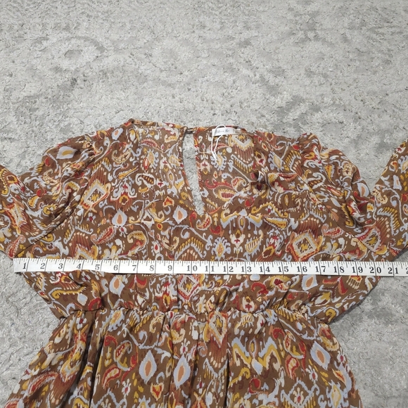 ACTIVE USA Nwot Long Sleeve Paisley Fit & Flare Mini Dress, Boho Cowgirl, L - Picture 10 of 16
